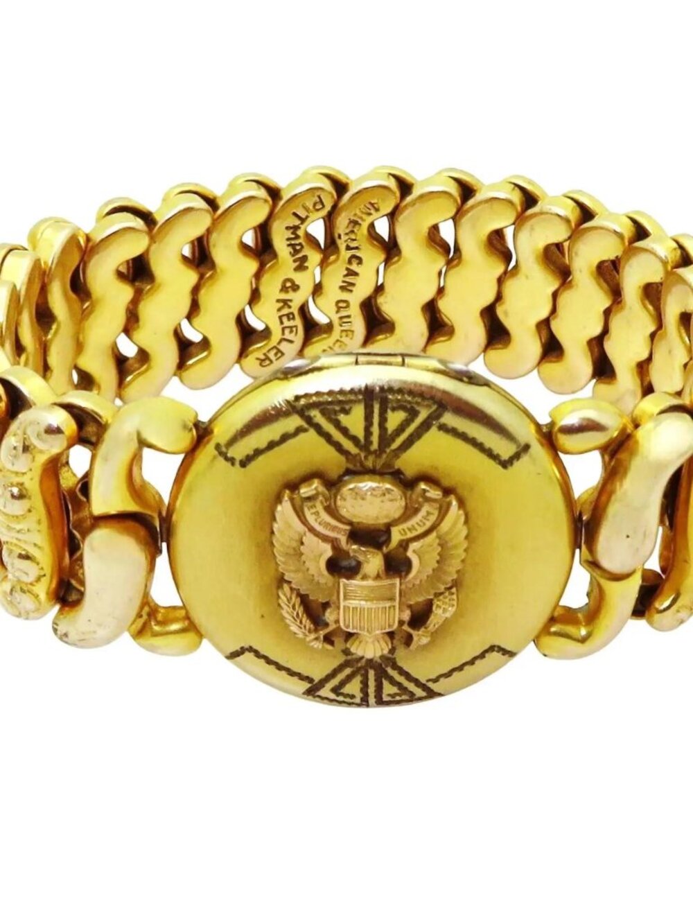 Pitman & Keeler American Queen Gold Filled Sweetheart Expansion Locket Bracelet